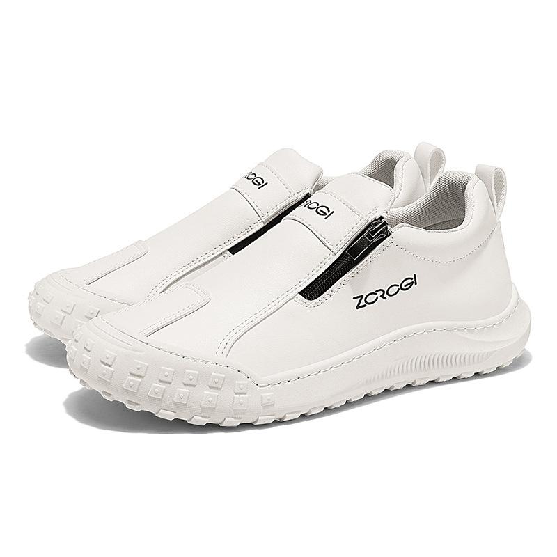 Новые мужские туфли с защитой труда, ленивая молния, одна педаль, кухонная водонепроницаемая и нескользящая рабочая обувь, повседневная кожаная обувь