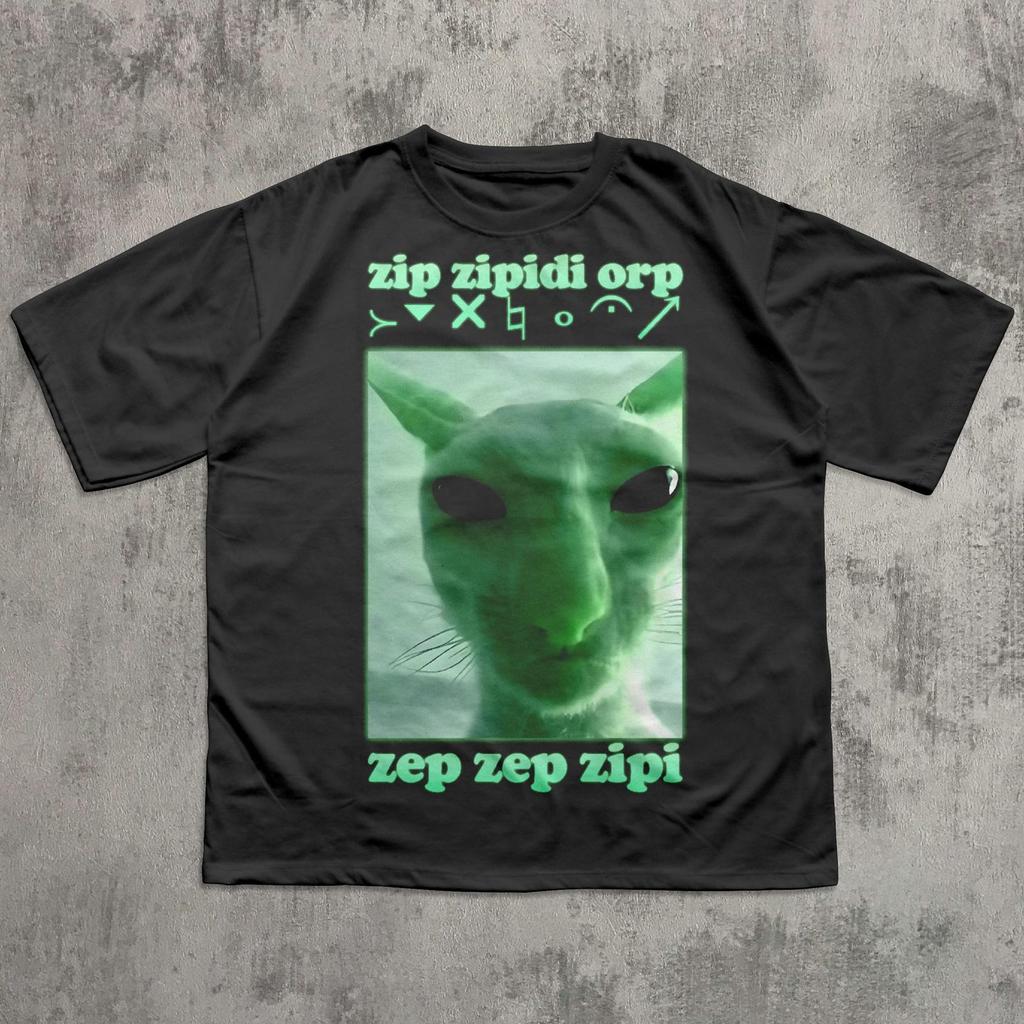 Funny Alien Cat Dank Meme Tee Shirt Gift for Woman and Man, Brainrot T shirt, Ugly Shirts, Stupid Cringe T shirt, Alien Invasion Memes, Gifts
