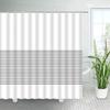Black and White Striped Shower Curtains Modern Minimalist Geometric Lines Polyester Fabric Bathroom Decor Cloth Bath Curtain Set