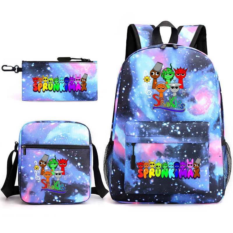 Rhythm Box Peripheral Elementary School Bag Starry Sky Backpack Three-piece Set