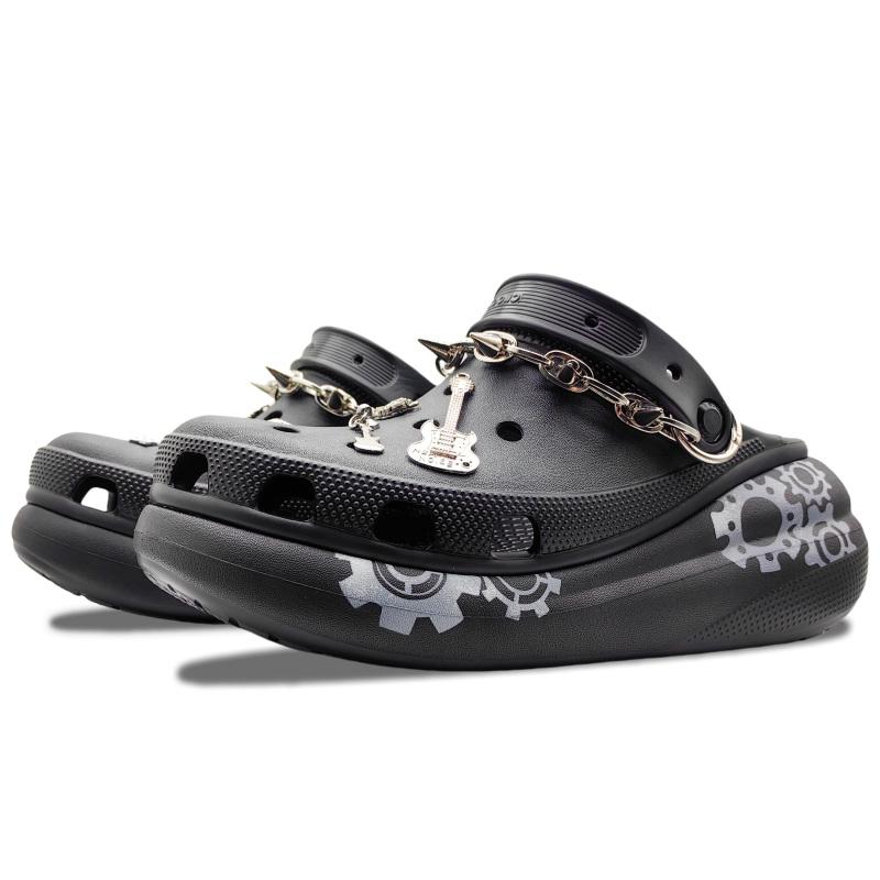 Crocs Классические кроксы Mechatpunk подарочная коробка панк-стиль клоги унисекс черные