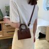 Solid Color Small Square Bag PU Leather Women's Crossbody Bag Exquisite Mini Handbag  Work Women