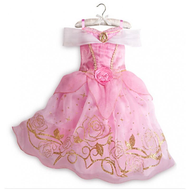 Kids Princess Costume Girls Elsa Anna Dress Carnival Cosplay Snow White Aurora Moana Rapunzel Mermaid Belle Party Outfits