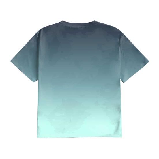 Men Gradient Color T-Shirt Short Sleeve Round Neck Summer Top Plus Size Urban Style Loose Tee Shirt for Daily Wear Party Office Beach