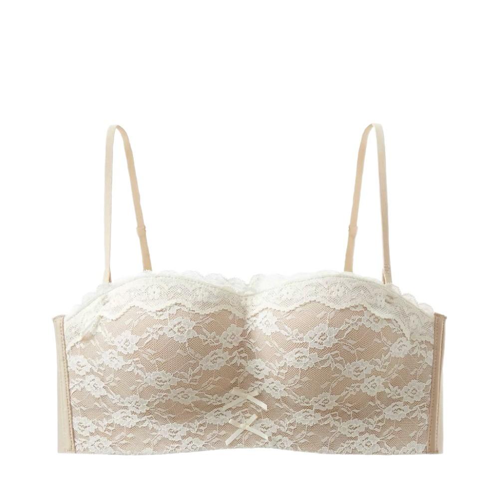 Lace tube top underwear women's small breasts gather and show large anti-light without steel ring upper support anti-sagging thin shoulder strap bra