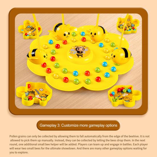 Magnetic Bee Bean Picking Game with Headband Color Cognition Kids Parents