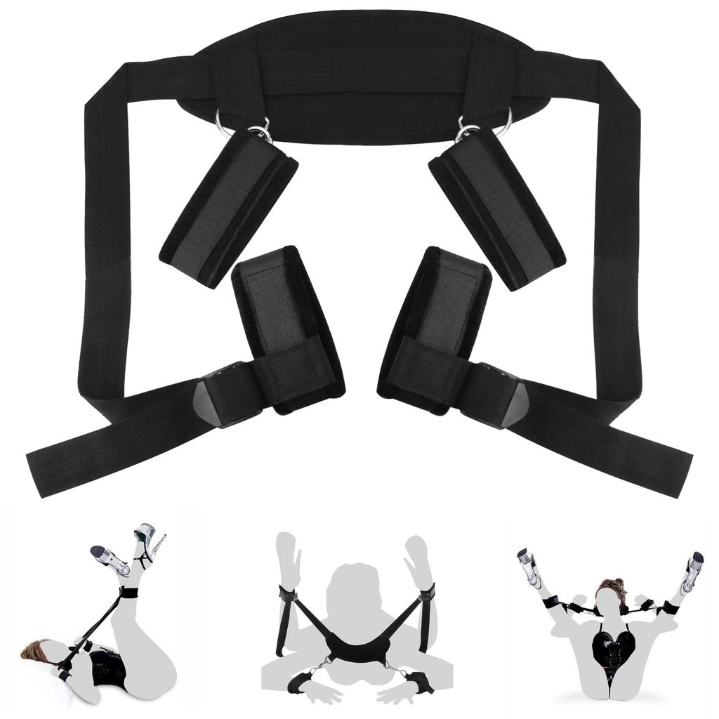 BDSMS Restraints Kit Sex Toys Wrist Restraint Handcuffss & Ankle Cuffs Adults Bed Sex Bondage Restraints Set Sex Play for