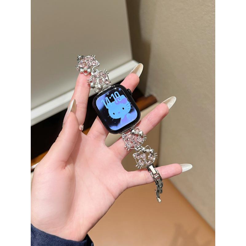 Совместимый металлический ремешок-цепочка для часов Huawei, Xiaomi, KT Diamond, Apple Watch Series 1-11, iWatch SE