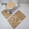 Нескользящий 3 шт./компл. ковер для унитаза, быстросохнущий полиэстер, мрамор, крышка для унитаза, коврик для ванной комнаты