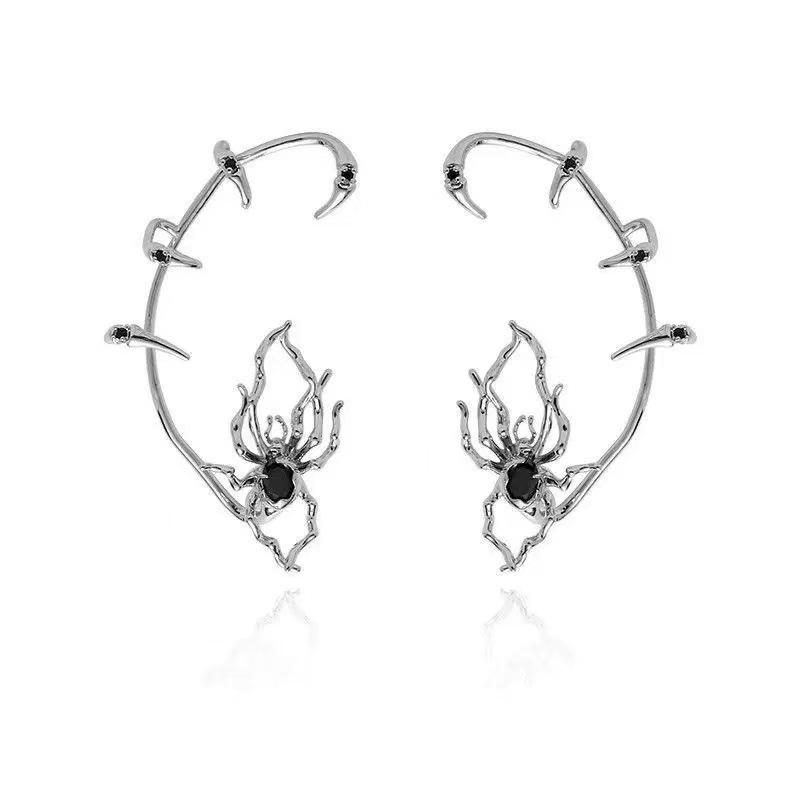 Темный сладкий кафф-паук для женщин - Без прокола Нишевый дизайн Серьги