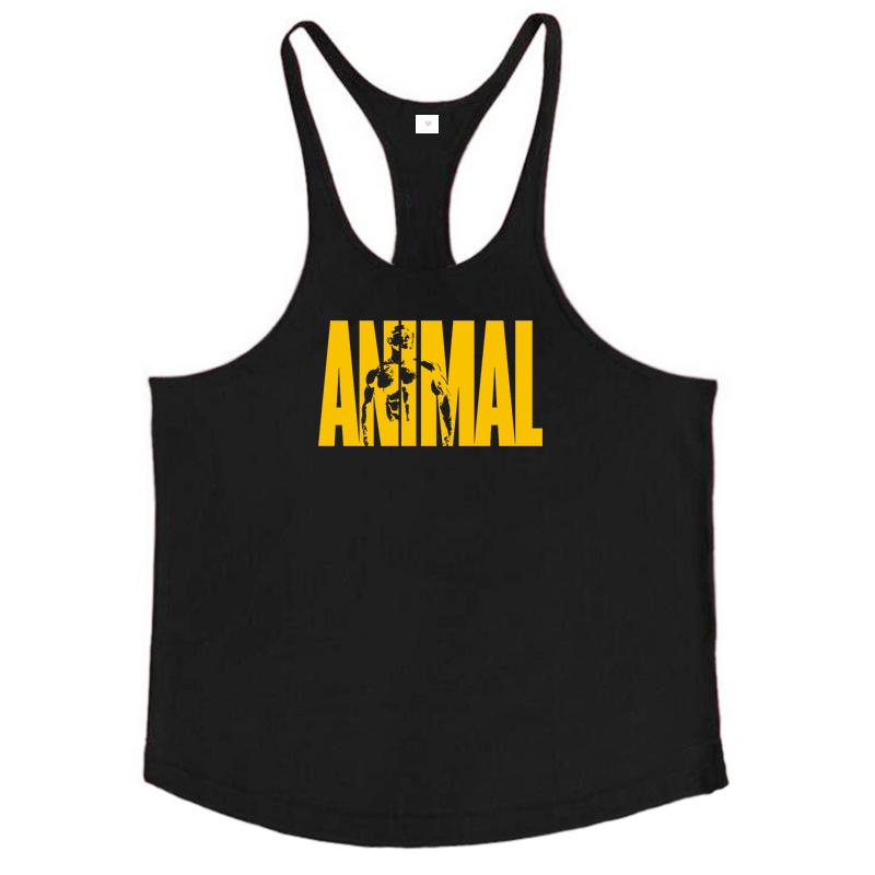 Muscleguys Беговые жилеты Мужские С принтом букв ANIMAL Спортивные майки-борцовки Хлопок Для бодибилдинга Без рукавов Майки Одежда для мышечного фитнеса