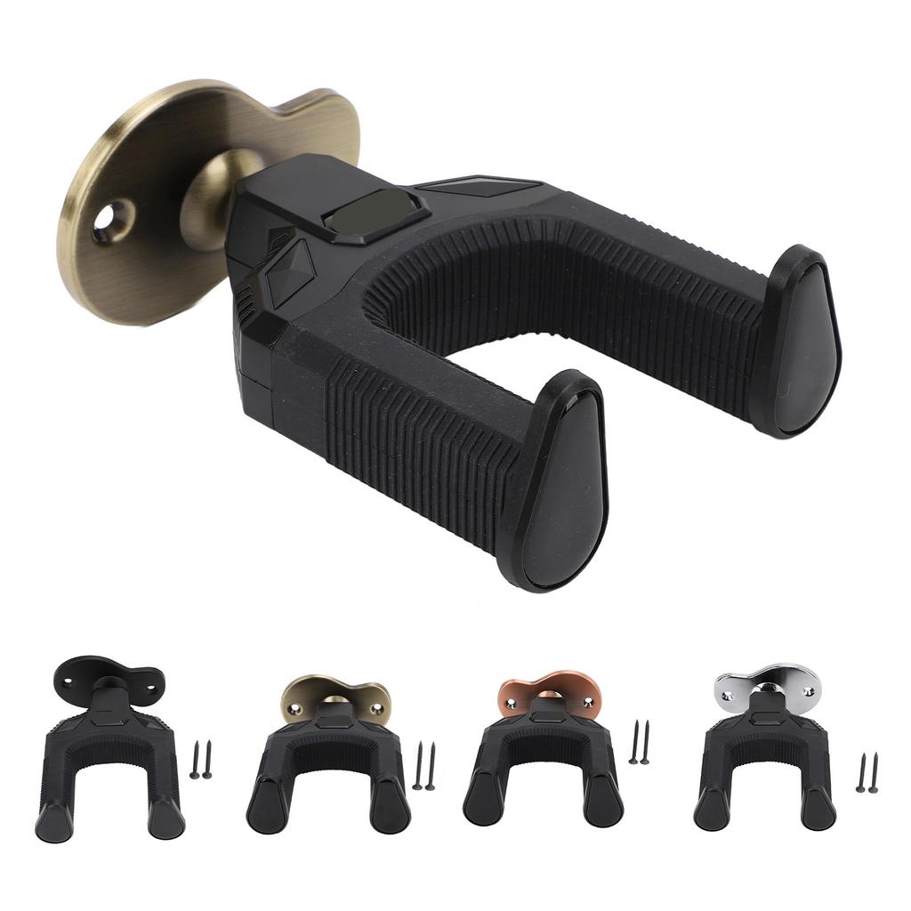 Крючок для настенного крепления гитары с автоматической блокировкой, металлический настенный держатель для электроакустических гитар, бас-бандж