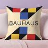 Abstract B-Bauhaus Geometry Pillow Case Anti-dustmite Pillowcase Invisible zipper silky short plush Sofa cushion cover