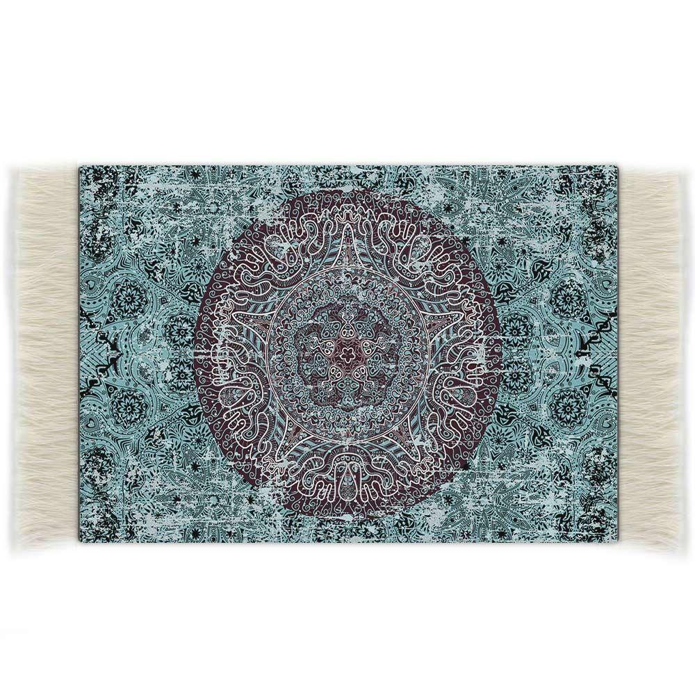 1/12 Dollhouse Carpet Multicolor Miniature Weaving Rug Gift Floral Pattern Cup Mat