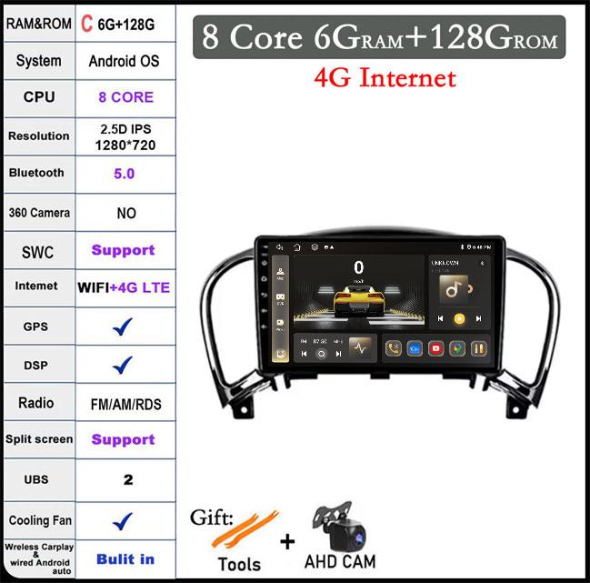 9-дюймовый 2.5D экран Android 14 авто мультимедиа навигация GPS авто радио видео стерео для Nissan Juke YF15 2010 2012 2013 2014