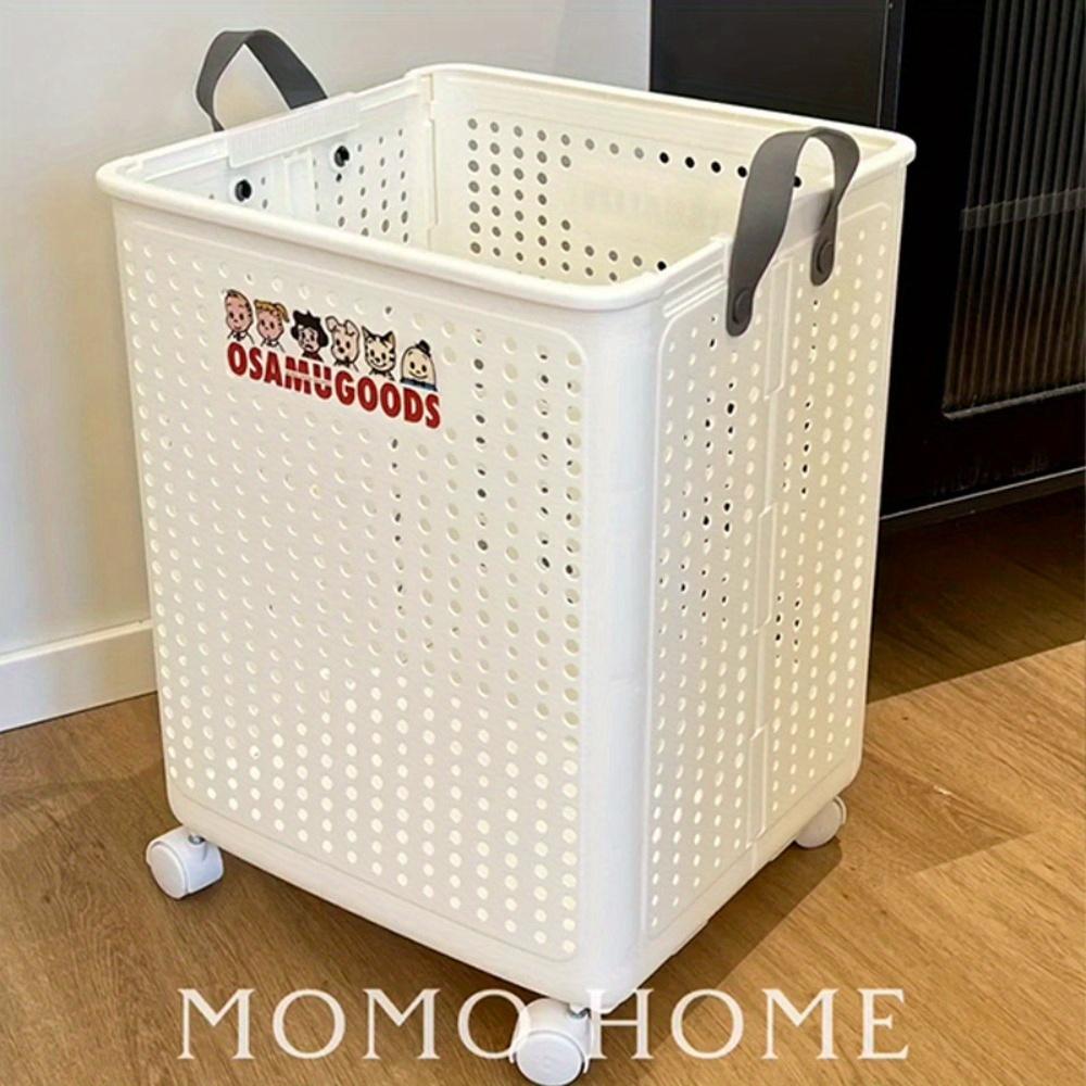 Foldable Laundry Basket with Wheels Stylish Home Clothes Hamper Storage Organizer