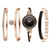 Watch Bracelet Bangle 4 Piece Set Analog Display Waterproof Popular Cute Stylish Alloy Watch Rose Gold Birthday Anniversary Christmas Day Present