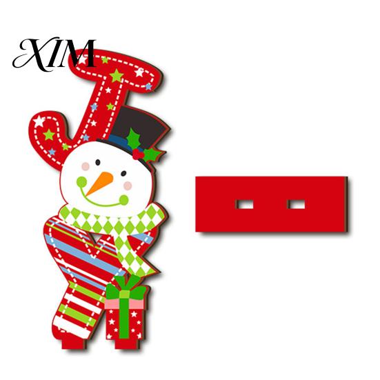 Unique Holiday Tree Ornaments 2D Wooden Christmas Tabletop Ornaments, Xmas Santa Colorful Room Snowman Sign with Stand, Party Decorations Festive