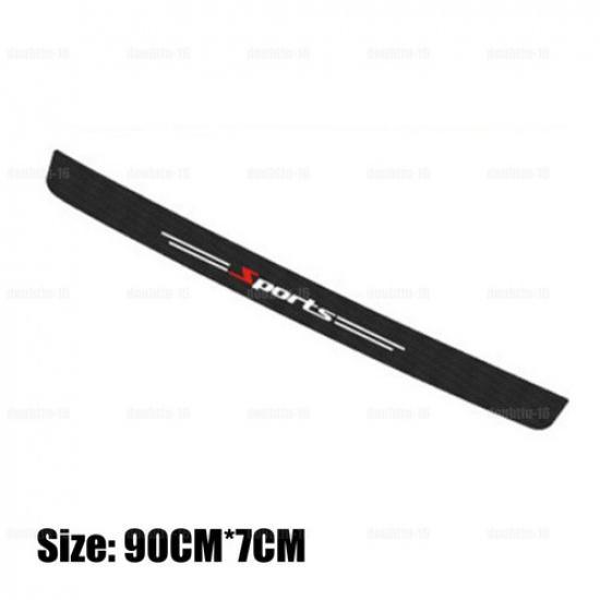 1pc Carbon Fiber Car Door Plate Sill Scuff Cover Anti Scratch Black Sticker