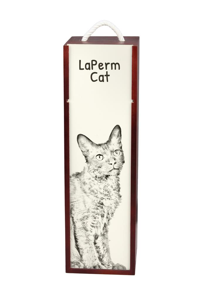 Laperm - коробка для вина с котом, коробка для алкоголя с графикой, именная подарочная коробка от бренда Art-Dog