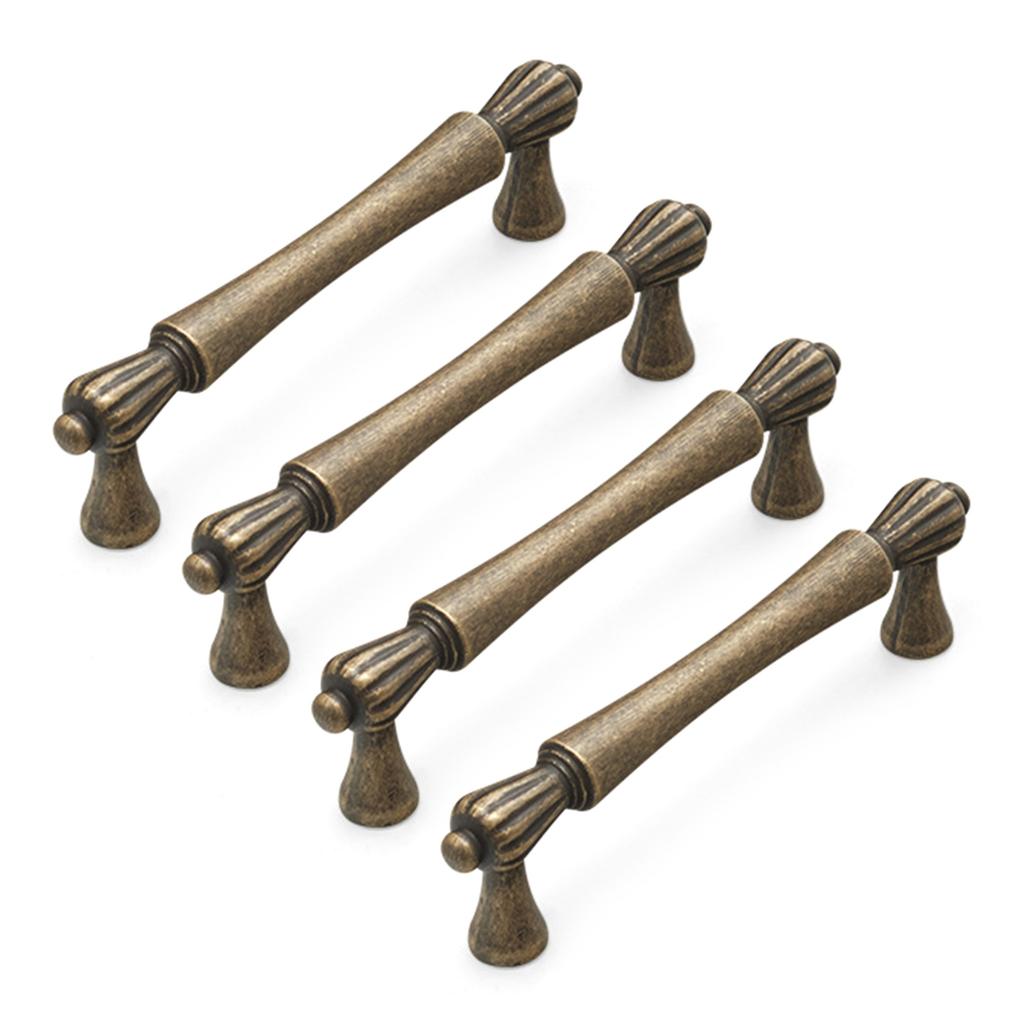 4pcs French Style Antique Cabinet Handles Retro Hardware Furniture Renovations Hardware Upgrades for Dresser & Vanity