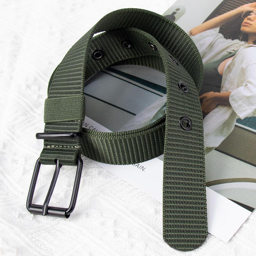 New Unisex Canvas Tactical Belt - No Metal Buckle, Woven Design, Ideal for Military Training.