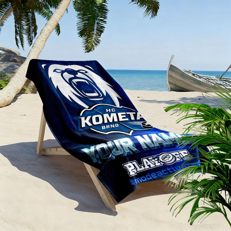Custom Name HC Kometa Brno Print Beach Towel, Large Soft Quick Dry Towel for Beach Camping Swimming -HE218