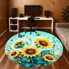 1PC sunflowers butterflies Office Round Area Rug, Under Office Chairs Bedroom Living Room Home Decor, Carpet for Office -1110095