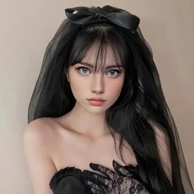 1 шт. бант на голову невесты из марли женская мода свадебная короткая фата тюль два слоя свадьба с гребнем для волос брак