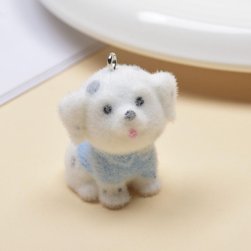 Resin Flocking Cute Three-dimensional Cat Keychain Pendant Car Key Chain Pendant Bag Pendant