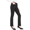 Women Office Pants Elastic High Waist Solid Color Trousers with Pockets Light Flared Fit Office Casual Pants
