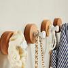 Wall Wood Hook Self-adhesive Round Key Coat Towel Hook Hanger for Bathroom Kitchen Accessories Room Decor Hook Storage Organizat