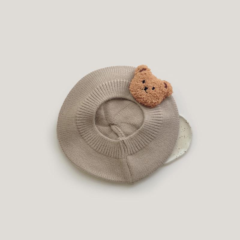 Cute Knitted Baby Hat Cartoon Bear Autumn Winter Kids Beret Hats for Girls Boys Cap Toddler Accessories Baby Stuff