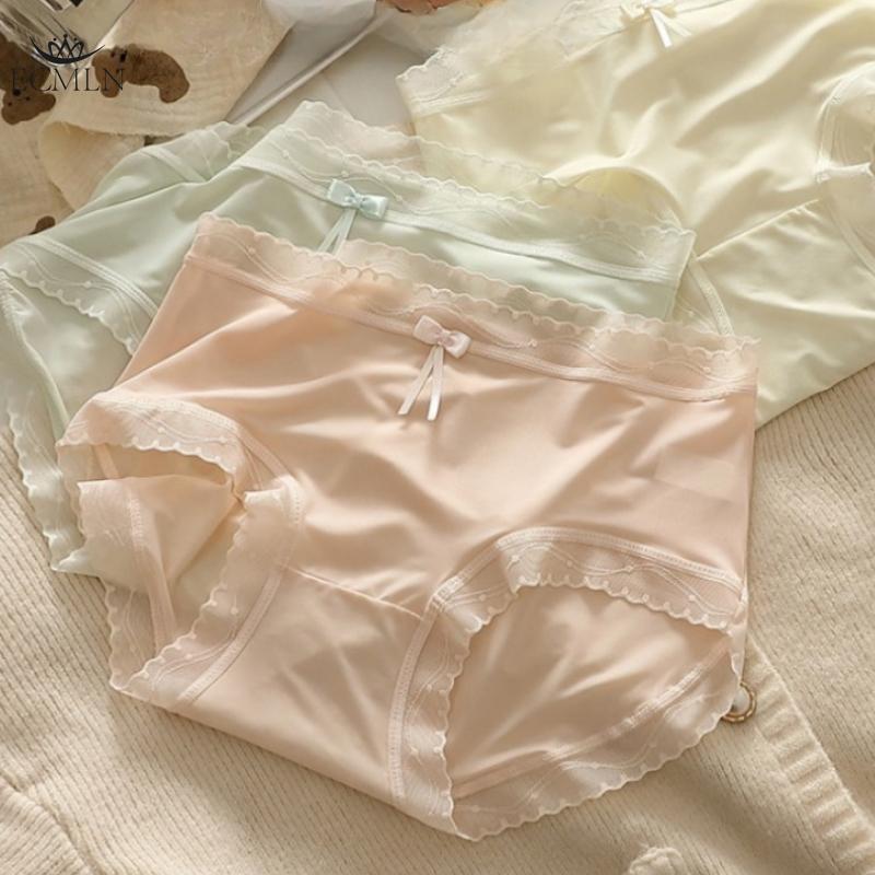 Summer Ice Silk Underwear Panties for Women Mid-waist Bowknot Breathable Ultra-thin Sexy Briefs Underpants Knickers