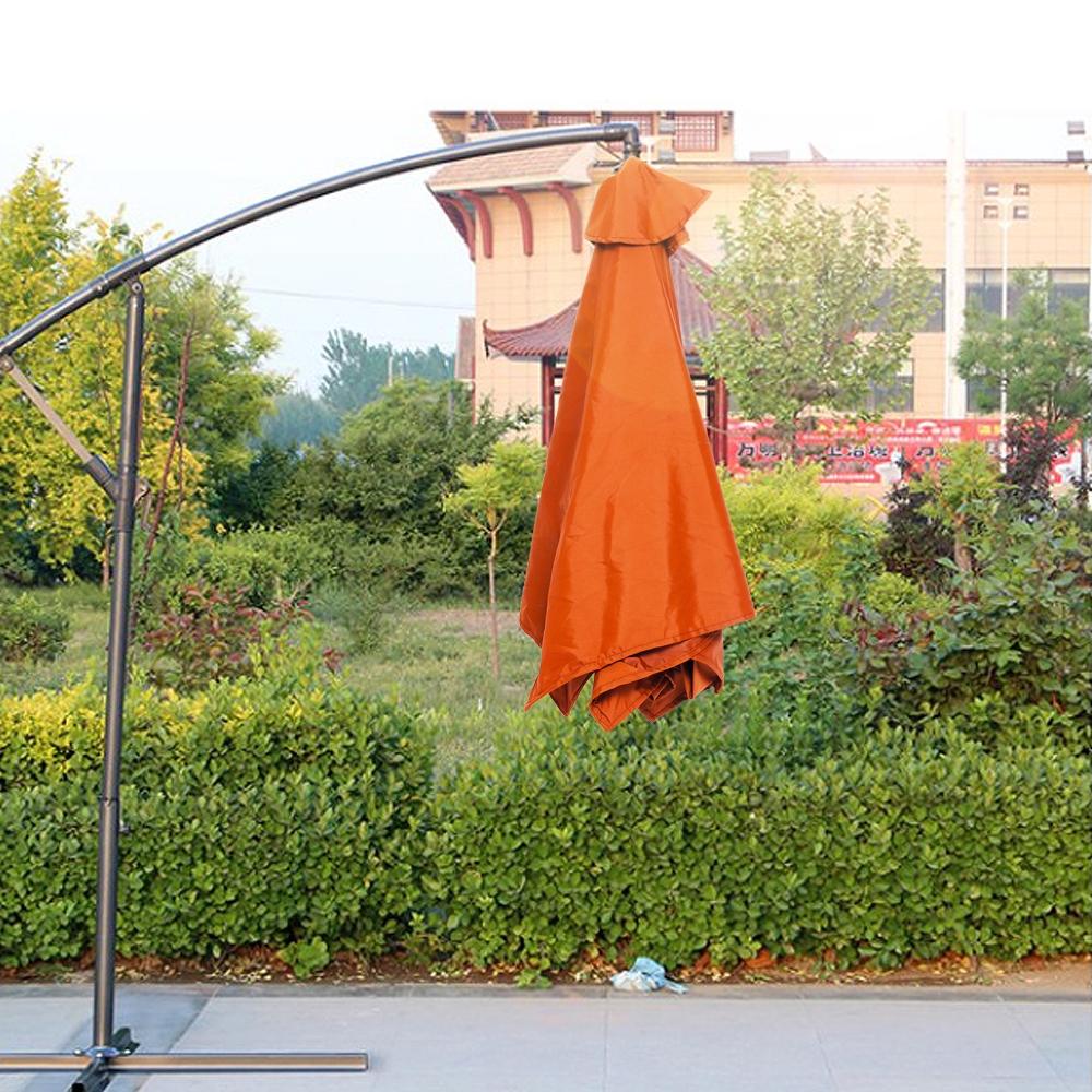 Outdoor Waterproof Umbrella Canopy Cover Hexagon Dustproof Cantilever Garden Banana Umbrella Shield Brown Sun Shelter