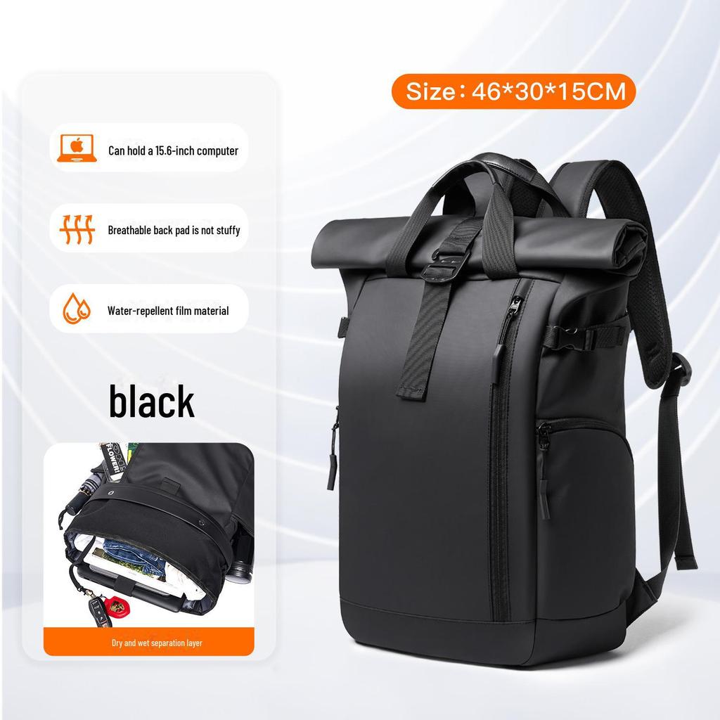 Men's High-End Fashion Laptop Backpack - Large Capacity, Waterproof Oxford Cloth, Stylish Schoolbag