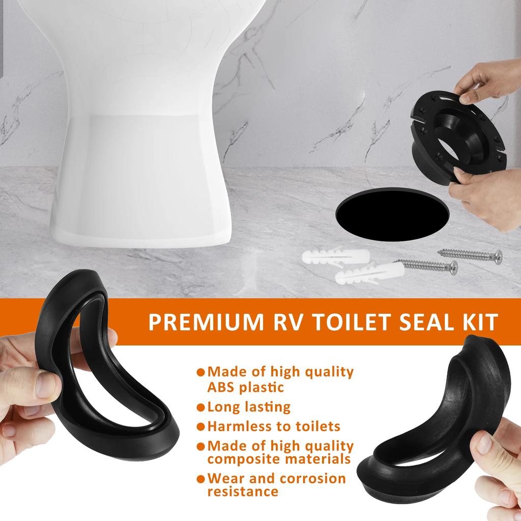 RV Toilet Seal Kit 385345892 RV Toilet Flange Kit Durable RV Toilet Flush Seal Replacement Parts Replaces 385311658 Flush Seal