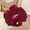 Elegant Black Velvet Scrunchie for Women – Durable, Versatile Hair Tie for High Ponytails and Buns