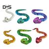 3D Printed Snake Figurine Movable Joints Snake Figure Articulated Animal Model Toy Home Office Bookshelf Desktop Decoration Ornament
