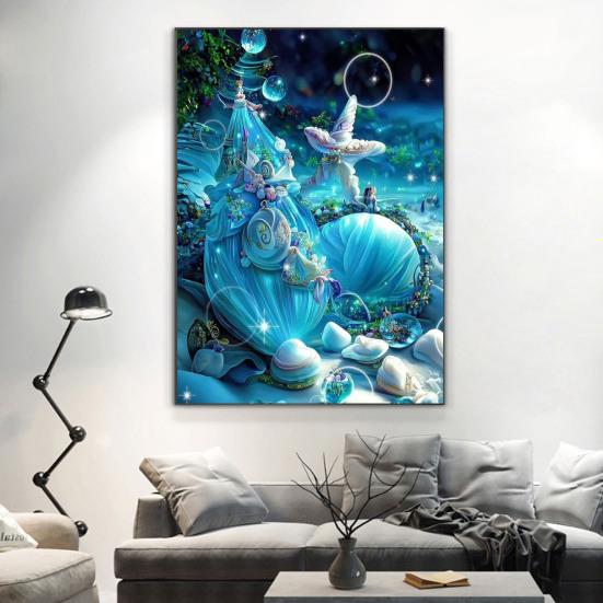 Пейзаж Алмазная мозаика с изображением океанских ракушек, принт, повышение креативности, снятие стресса, мозаика, алмазная вышивка, украшение для дома, сделай сам, подарок