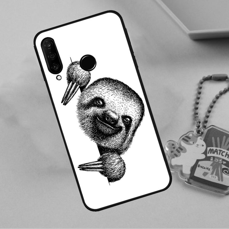 Милый Кавайный Лицо Ленивца Для Huawei Nova Y90 Y70 Y60 Y61 Y91 Y72 9 10 SE 12i 12s 11i 5T P60 Pro P20 P30 P40 Lite Чехол