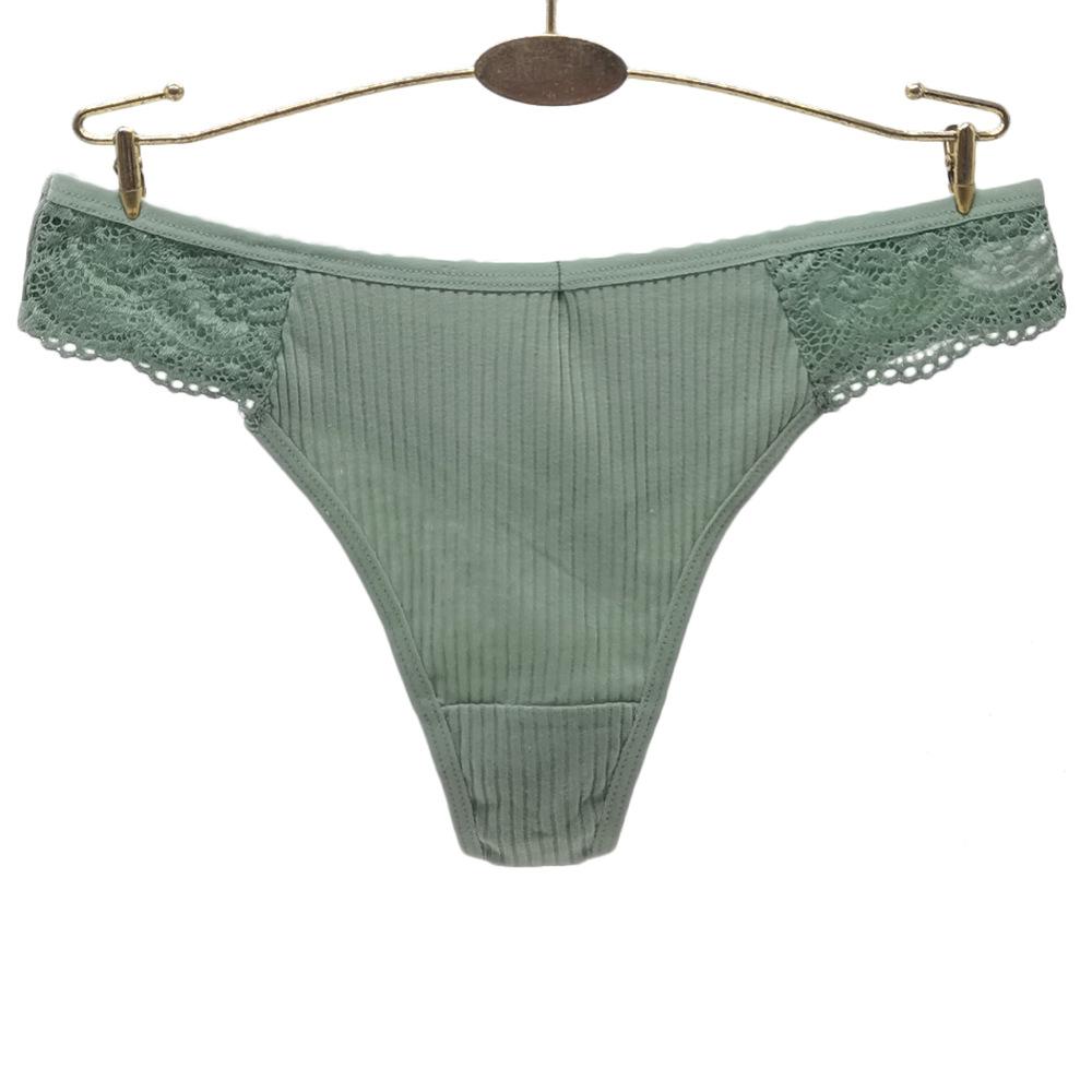Хлопковые женские стринги, сексуальные кружевные трусики-стринги, трусы для женщин, нижнее белье, однотонные трусы, нижнее белье, 6 шт./лот