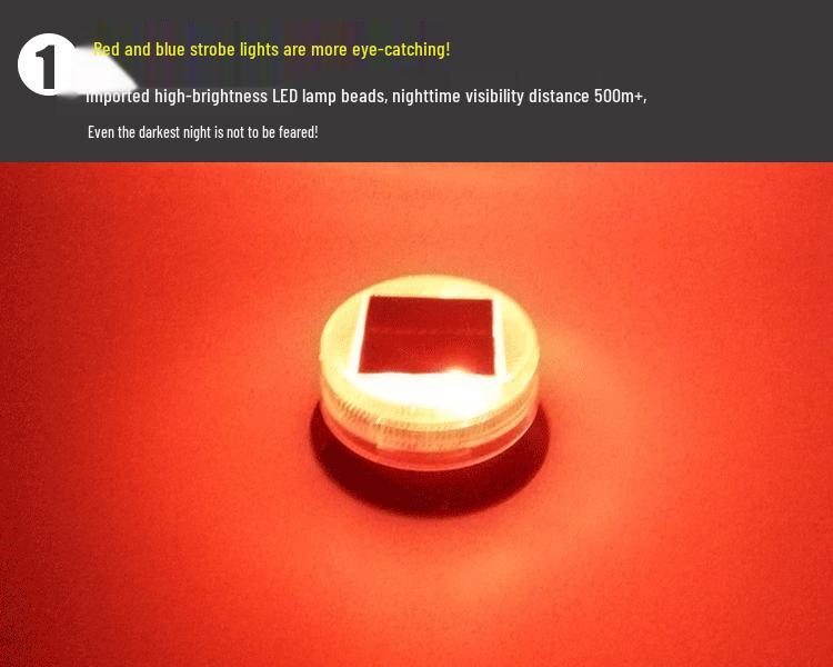 Солнечный светодиодный стробоскоп для автомобиля: Красно-синие предупреждающие мигалки для безопасности на стройке