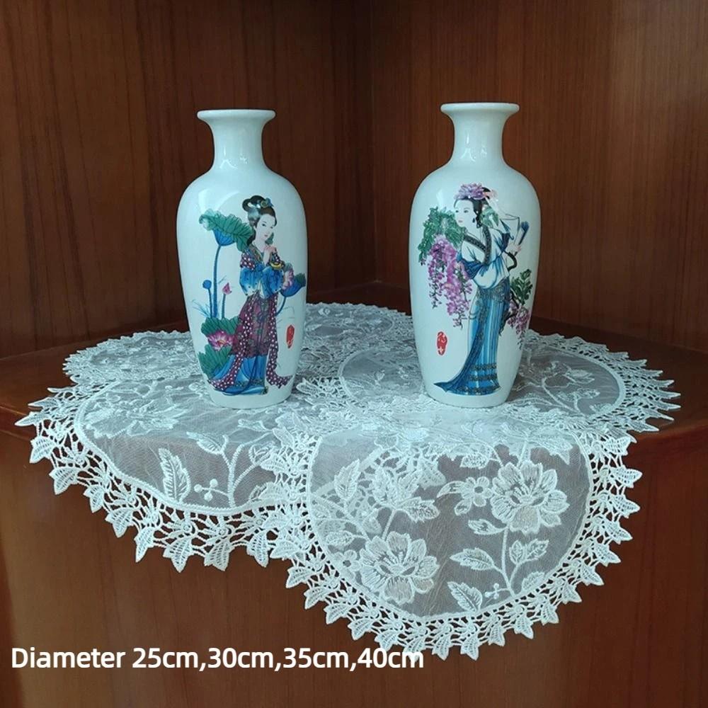 Кружевная вышивка Кружевная подставка Белая подставка под кофе Настольная подставка под чашку Свадебный банкетный декор