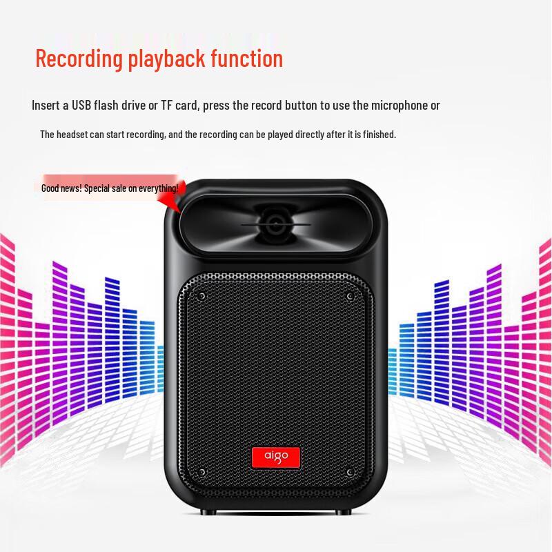 Портативная Bluetooth-колонка на колесиках aigo S55, штекер CN (адаптер в комплекте) (Китайская версия)