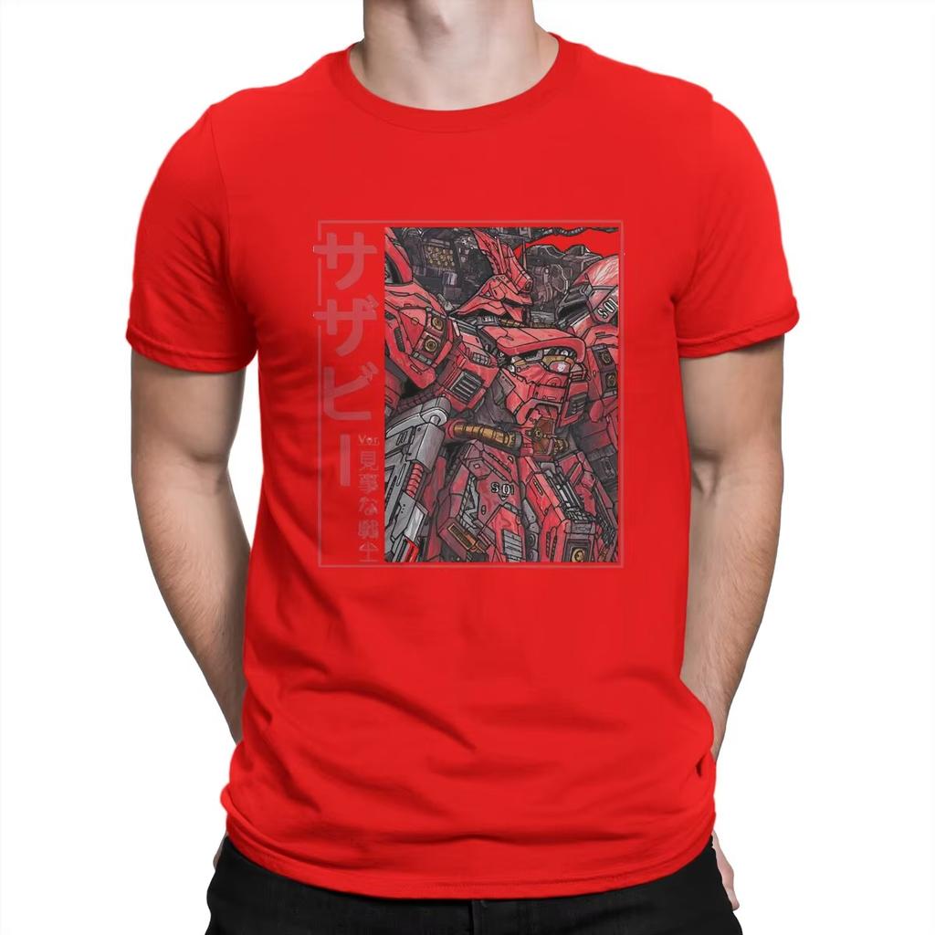 Summer Men's and Women's T-shirts Sazabi CU Casual Cotton T-shirt Short-sleeved Sazabi T-shirt Crew Neck Clothing
