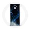 Case for Samsung Galaxy A6 2018 Multicolored Smoke Clouds of Blue Gray and Black On a Black Background