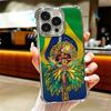 Brazil Brazilian Flag Plating Phone Case For Iphone 16 17 Pro Max Air 16E 14 15 Plus 12 13 Mini Anti-Fall Airabag Cover