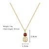 Geometric Vintage Red Enamel Zircon Square Necklace Stud Earrings for Women Y2K Stainless Steel Chain Jewelry Set Gifts