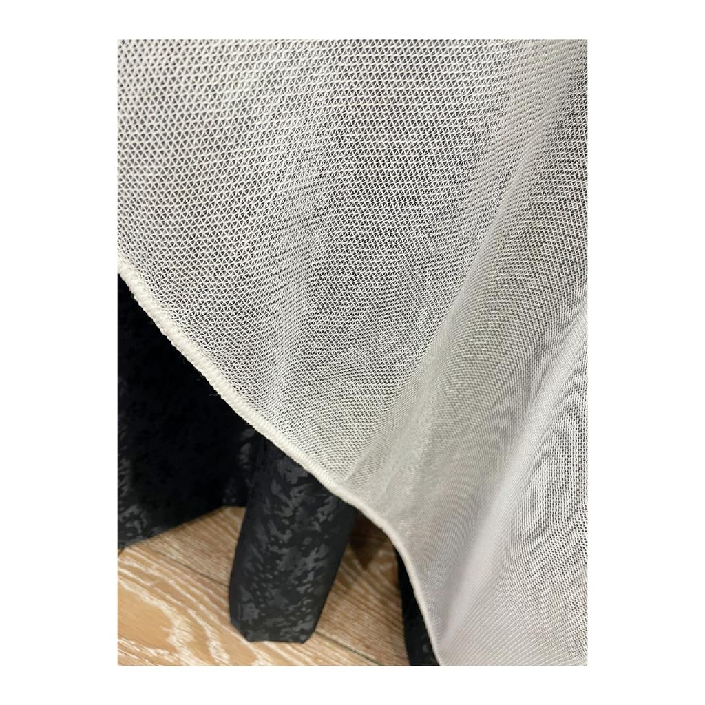 Modern Self -light Patterned 1/2.5 Medium Battery - Ecru Color Tulle Curtain